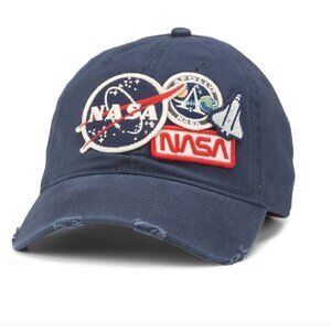 American Needle NASA Iconic Patches Strapback Hat Distressed Unisex OS. B32